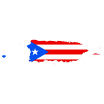 Puerto Rico map and flag