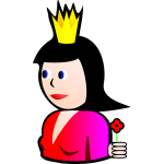 Queen of Hearts cartoon vector illustration