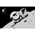 Astronaut Visier Reflexion Mond Erde