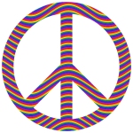 Rainbow Waves Peace Sign