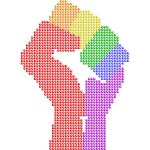 Clenched fist rainbow colors remix