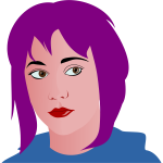 Purple haired girl vector illustration