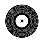 Vector drawing of vinyl record in black and white
