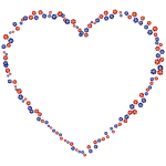 Red and blue floral heart