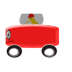 Red Toy Car Cartoon Art