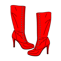 Red leather boots