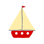 Red sail boat 01