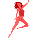 Jumping red girl