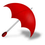 Vector image of red umbrella with shadow