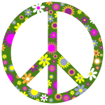 Floral peace sign
