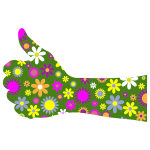 Retro floral thumbs up