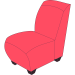 Red armless chair
