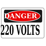 Danger 220 volts sign vector image