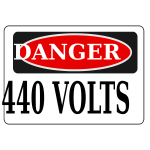 Danger 440 volts sign vector image