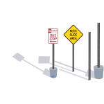 Vector image of set of signposts with shadows