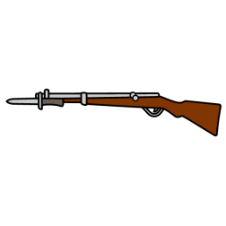 Rifle with knife on top