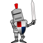 Vector image of combat warrior in armor suit