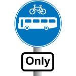 Buses and bikes only information traffic sign vector image