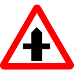 Road intersection traffic sign vector image