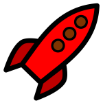 Red rocket drawing image
