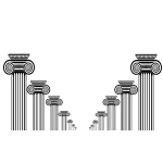 Roman columns corridor vector graphics
