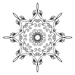 Floral mandala in black and white