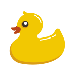 Rubber duck with a shiny tail vector clip art