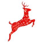 Ruby Leaping Deer Silhouette