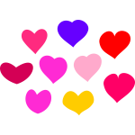 Vector clip art of bundle of hearts