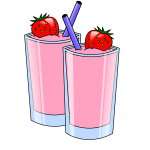 Strawberry smoothie vector