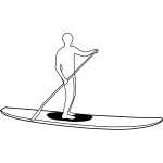 Stand up paddleboard silhouette silhouette vector image