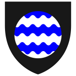 Vector clip art of shield with water waves