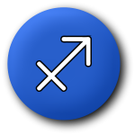 Blue Sagittarius symbol