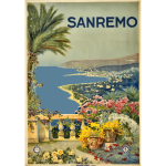 Sanremo vintage travel pster