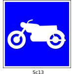 Vector image of motorbikes square blue sign