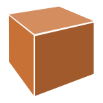 3D orange box vector clip art