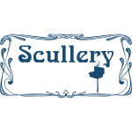 Scullery door sign