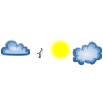 Seagull sun and clouds vector image