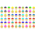 Seamless Colorful Cupcakes With Candles Pattern