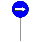 Blue traffic symbol