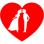 Vector drawing of couple in heart