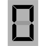 Seven segment display gray 0