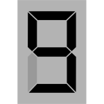 Seven segment display gray 9