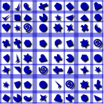 Shapes pattern in blue