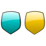 Blue and yellow shields vector image