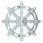 Silver Ornate Dharma Wheel