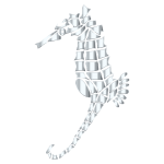 Silver Stylized Seahorse Silhouette No Background
