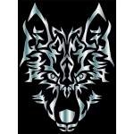 Silver Symmetric Tribal Wolf