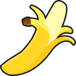 Simple peeled banana vector drawing