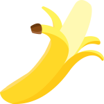 Vector image of tilted peeled banana